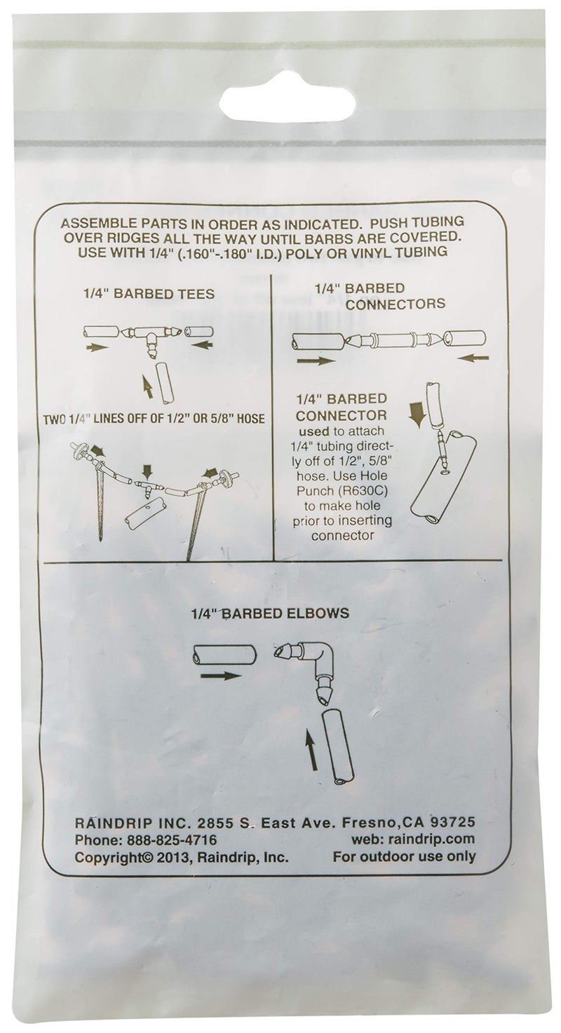 Raindrip 312050B Drip Irrigation Fittings Single Barbed Coupling Connectors, 1/4-Inch, 50 Per Bag, for Trees, Shrubs, Gardens, Black - Image 4